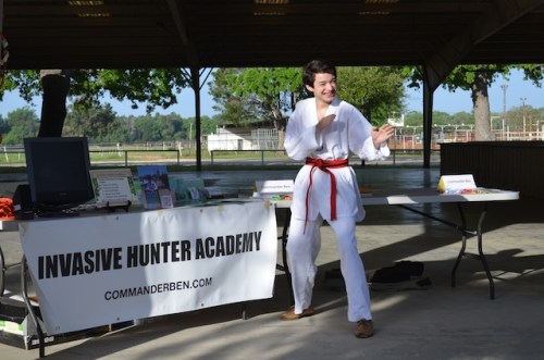 Commander Ben and his Invasive Hunter Academy before the start of the 2013 Milam County Nature Festival
