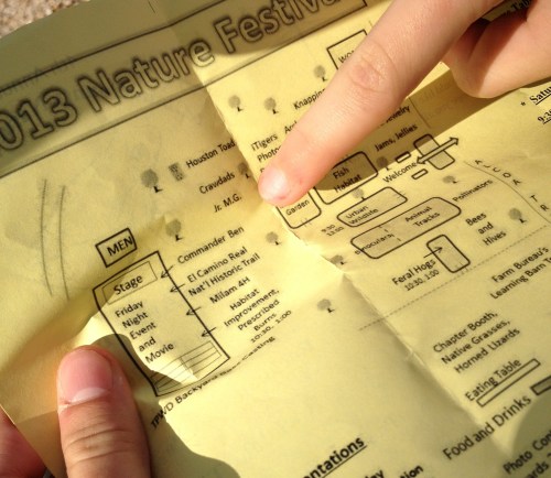 Finding Commander Ben on a map of the Milam County Nature Festival.