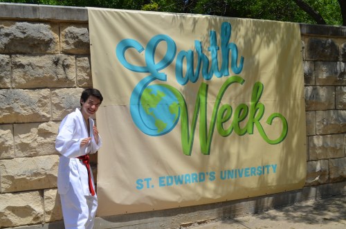 Ready for action during Earth Week 2014 at St. Edward's University