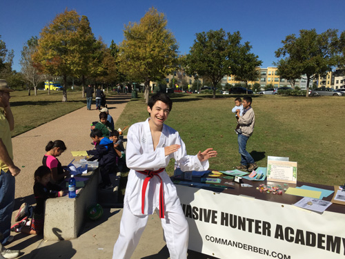 Commander Ben has a great day with the kids at the Austin Camp Fire Nature Celebration