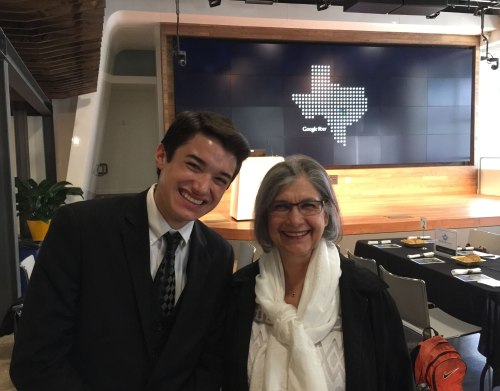 Ms. Nina Schenck and Ben Shrader at the UT ESI dinner.